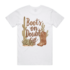 Boots On Doubt Off Back Print Staple Tee
