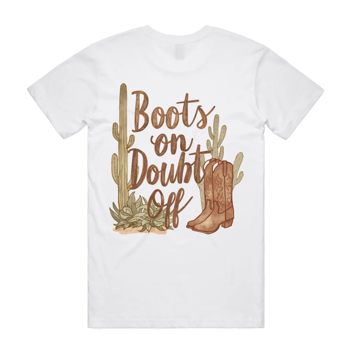 Boots On Doubt Off Back Print Staple Tee