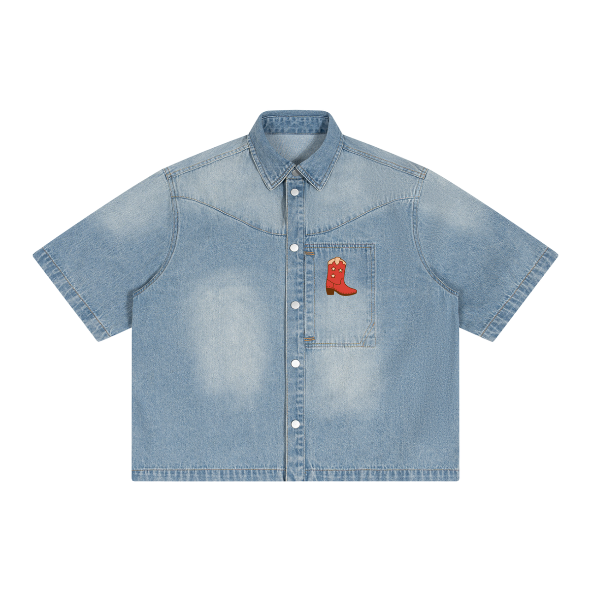 Walk Your Own Line Boxy Denim Shirt